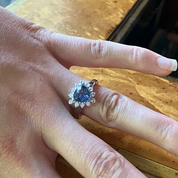 Genuine Blue Mystic Topaz Sterling Silver Ring Size 8 - Picture 4 of 9